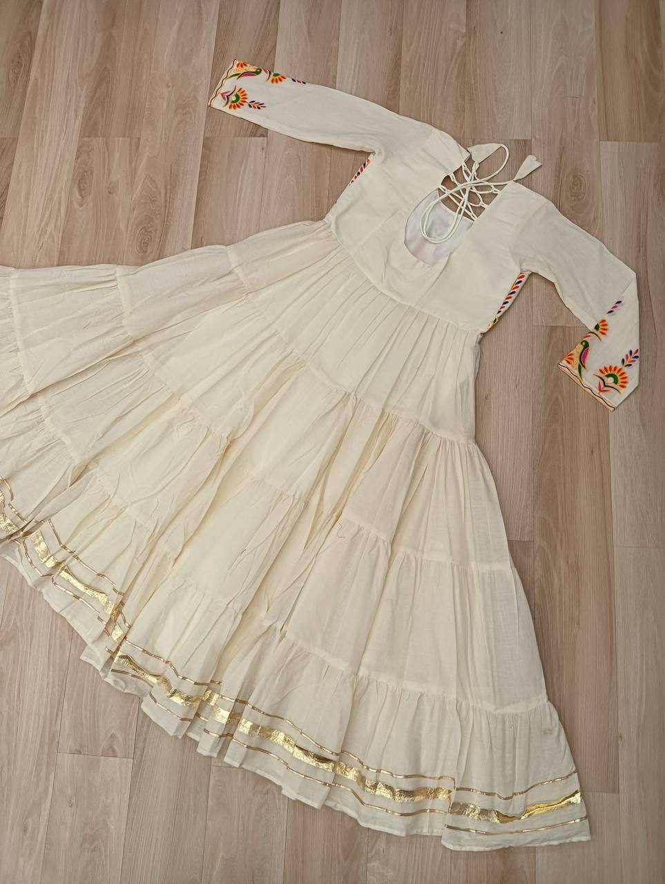 Navratri Special Multi Thread Embroidered & Gota Patti Work Gown