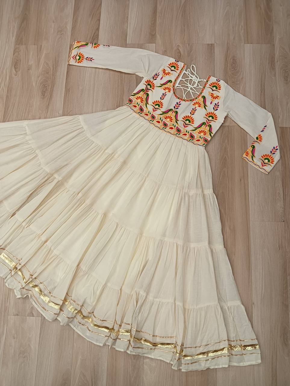 Navratri Special Multi Thread Embroidered & Gota Patti Work Gown