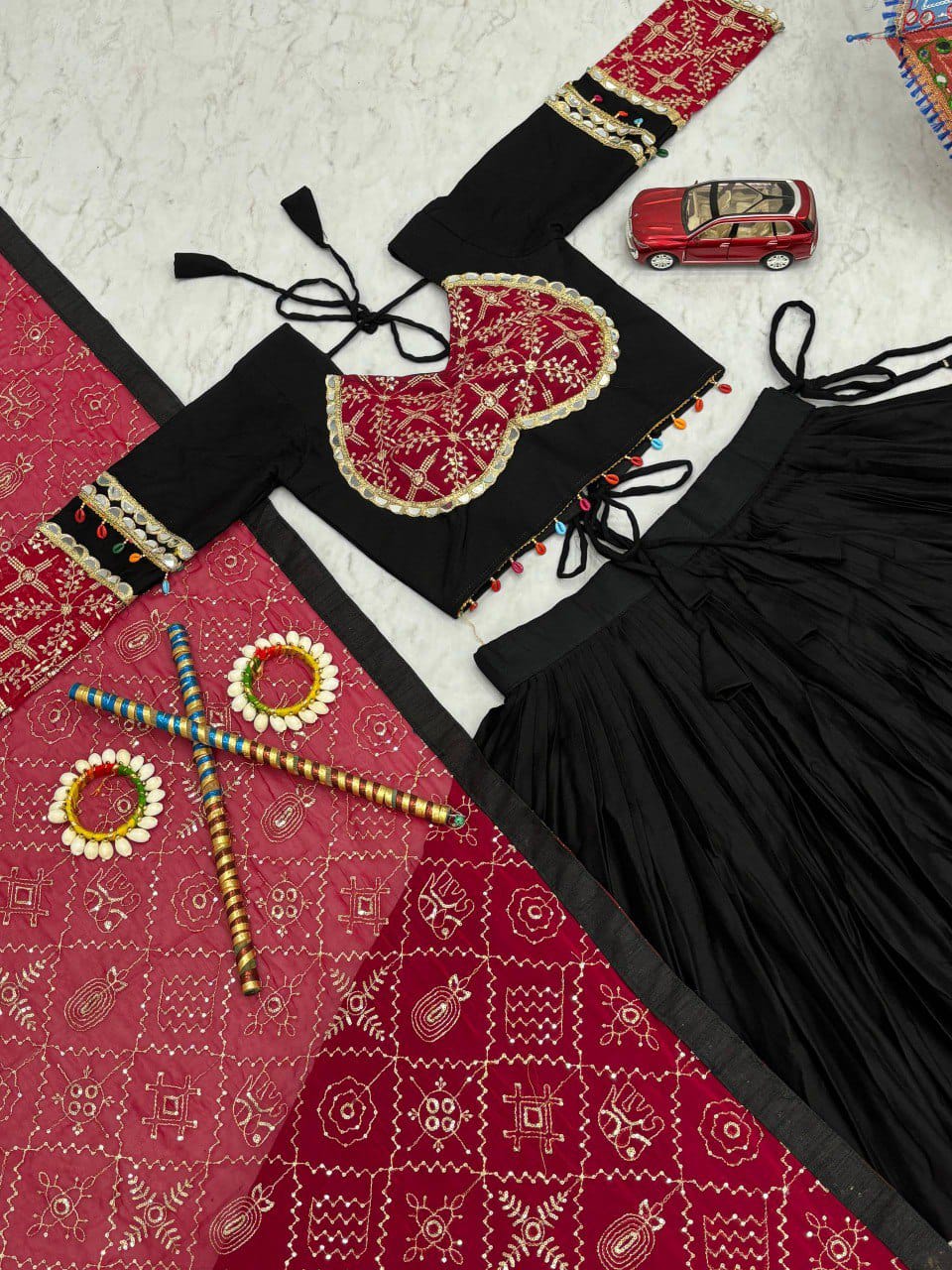 Embroidery Thread & Sequence Work With Real Mirror Work Lehenga Choli