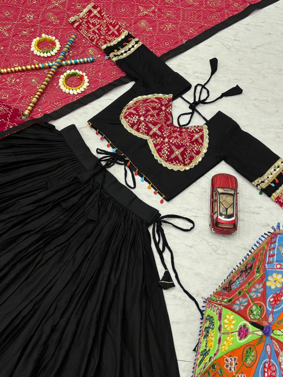 Embroidery Thread & Sequence Work With Real Mirror Work Lehenga Choli