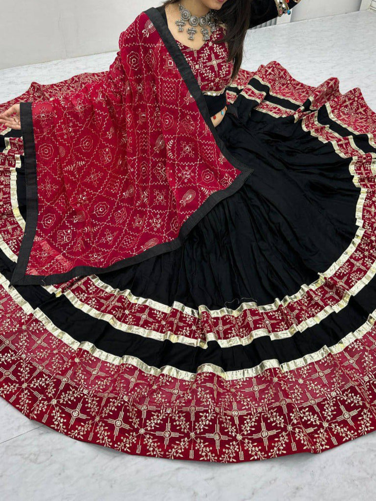 Embroidery Thread & Sequence Work With Real Mirror Work Lehenga Choli