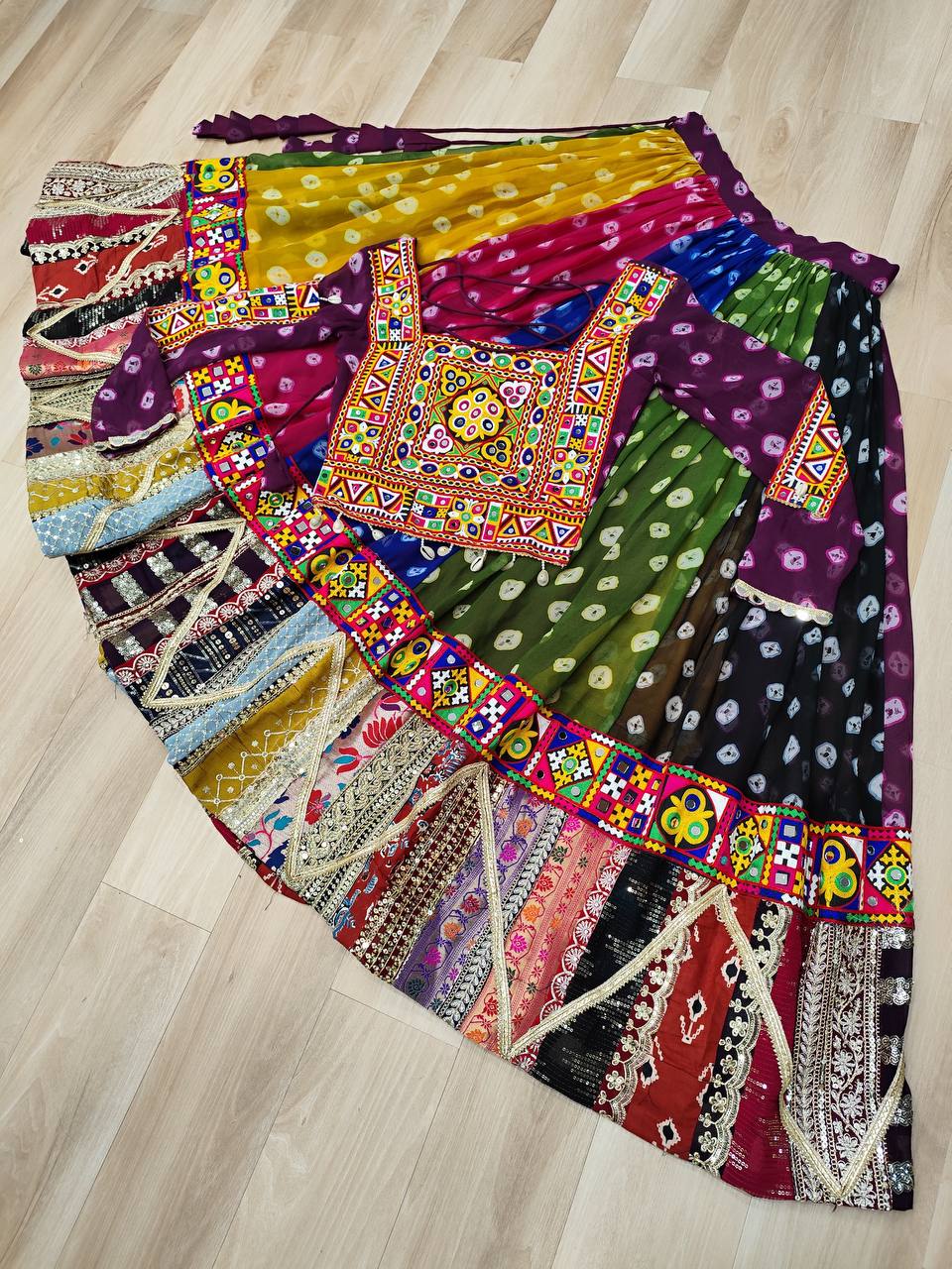 Navratri Lehenga Choli Kali Style