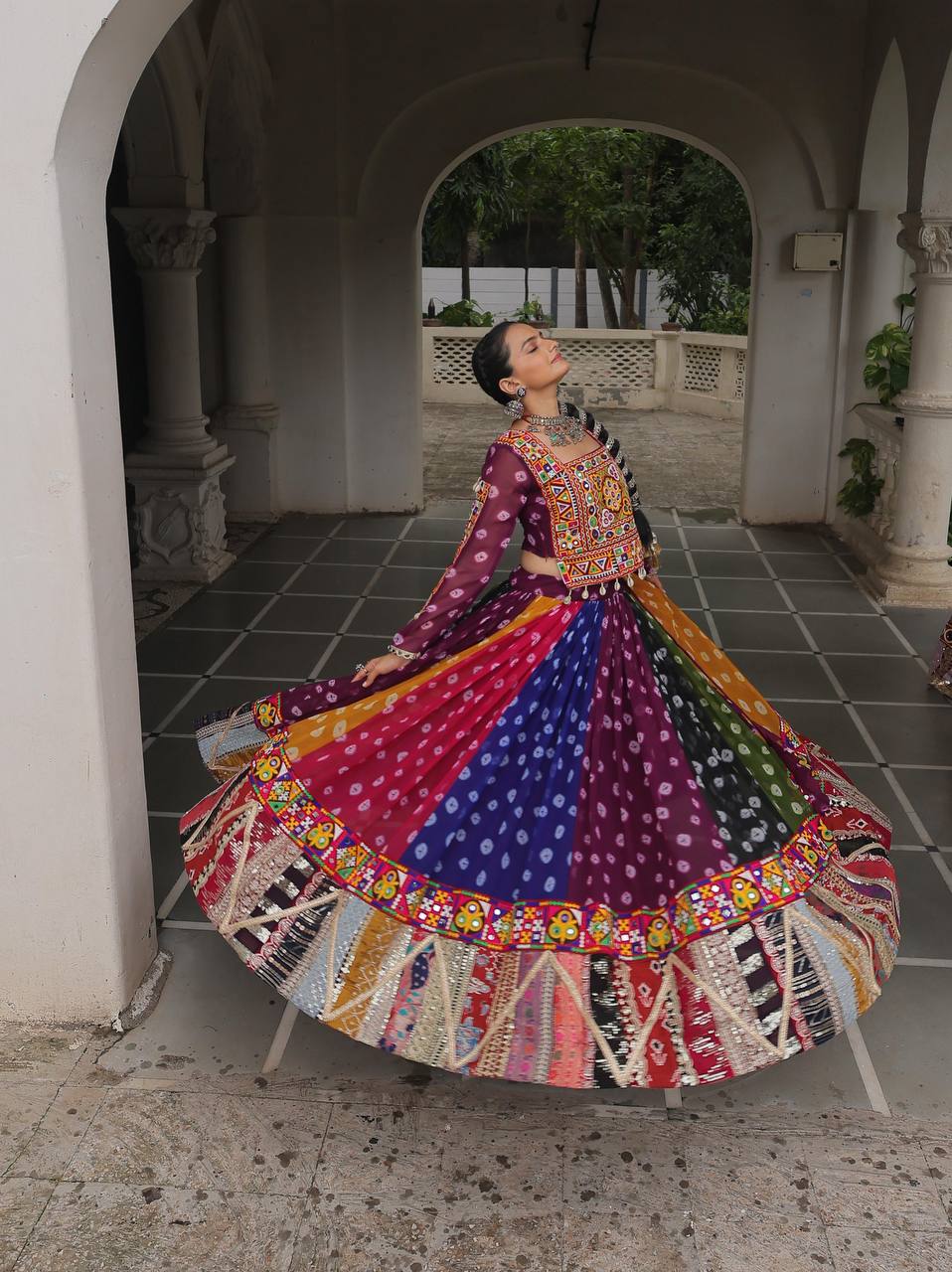 Navratri Lehenga Choli Kali Style