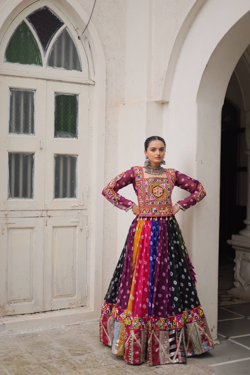 Navratri Lehenga Choli Kali Style