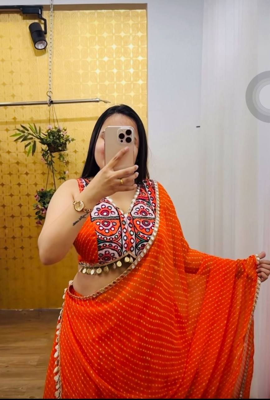 Navratri Special Stitched Lehenga Choli With 9 meter Flair