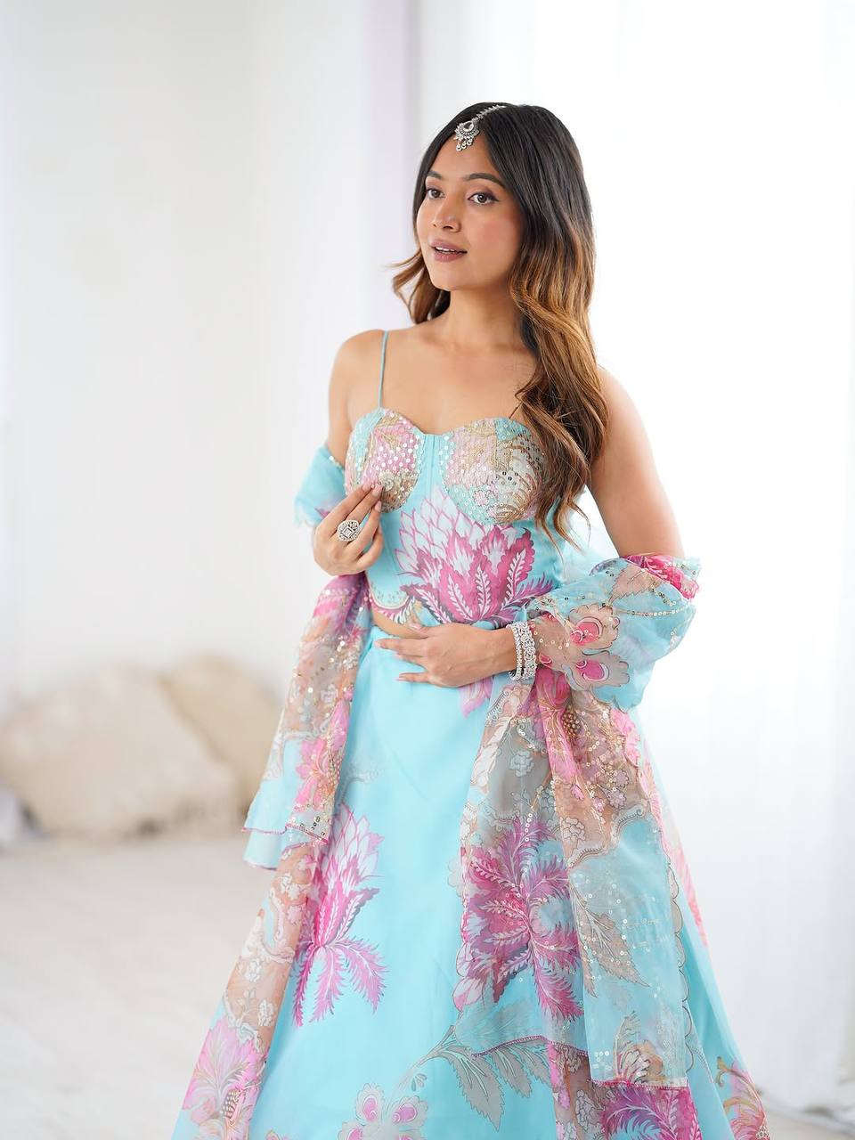 Party Wear Digital printed Lehenga Choli & Dupatta