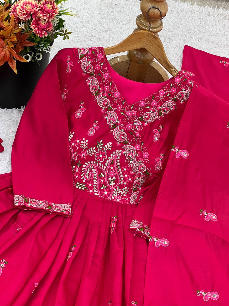 Embroidery Sequence Work Gown Pent & Dupatta