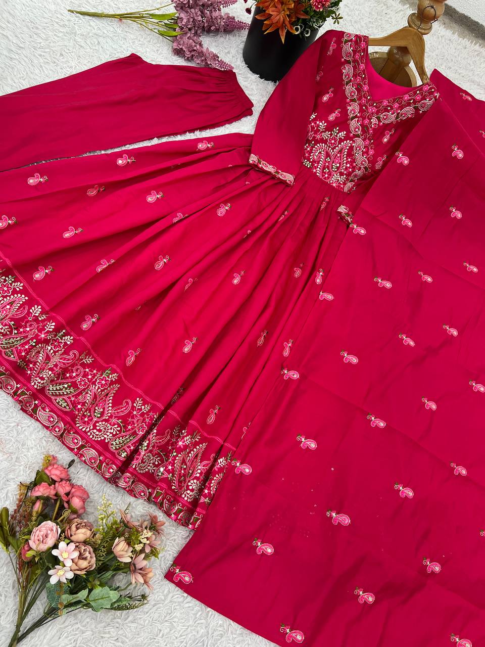 Embroidery Sequence Work Gown Pent & Dupatta