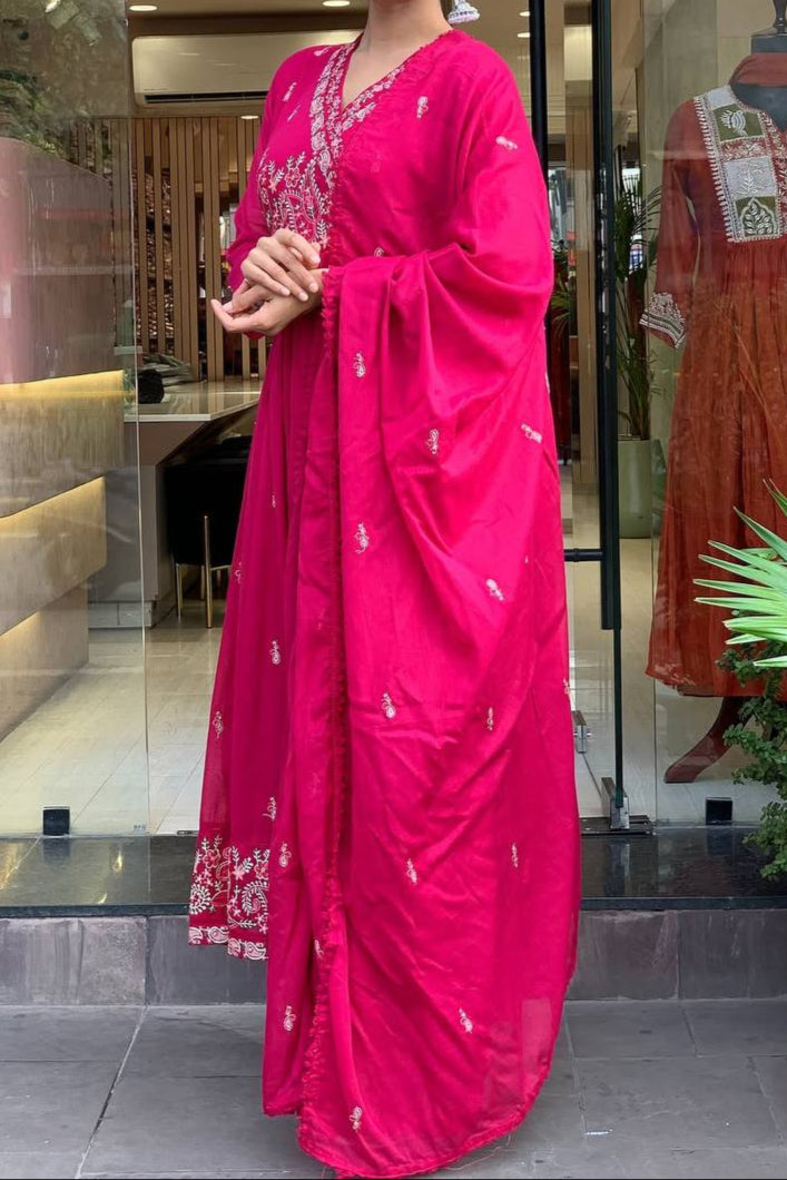 Embroidery Sequence Work Gown Pent & Dupatta