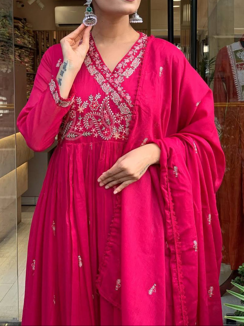 Embroidery Sequence Work Gown Pent & Dupatta