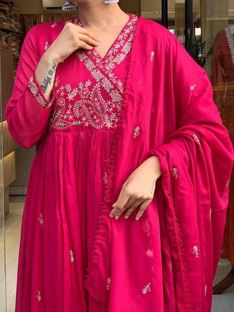 Embroidery Sequence Work Gown Pent & Dupatta