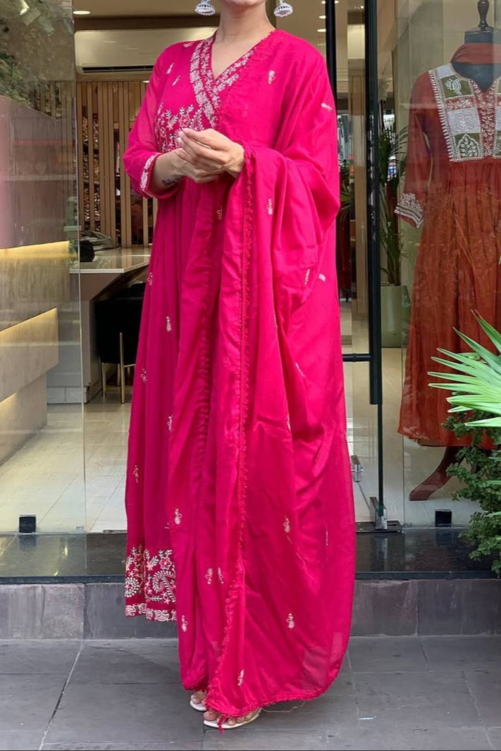 Embroidery Sequence Work Gown Pent & Dupatta
