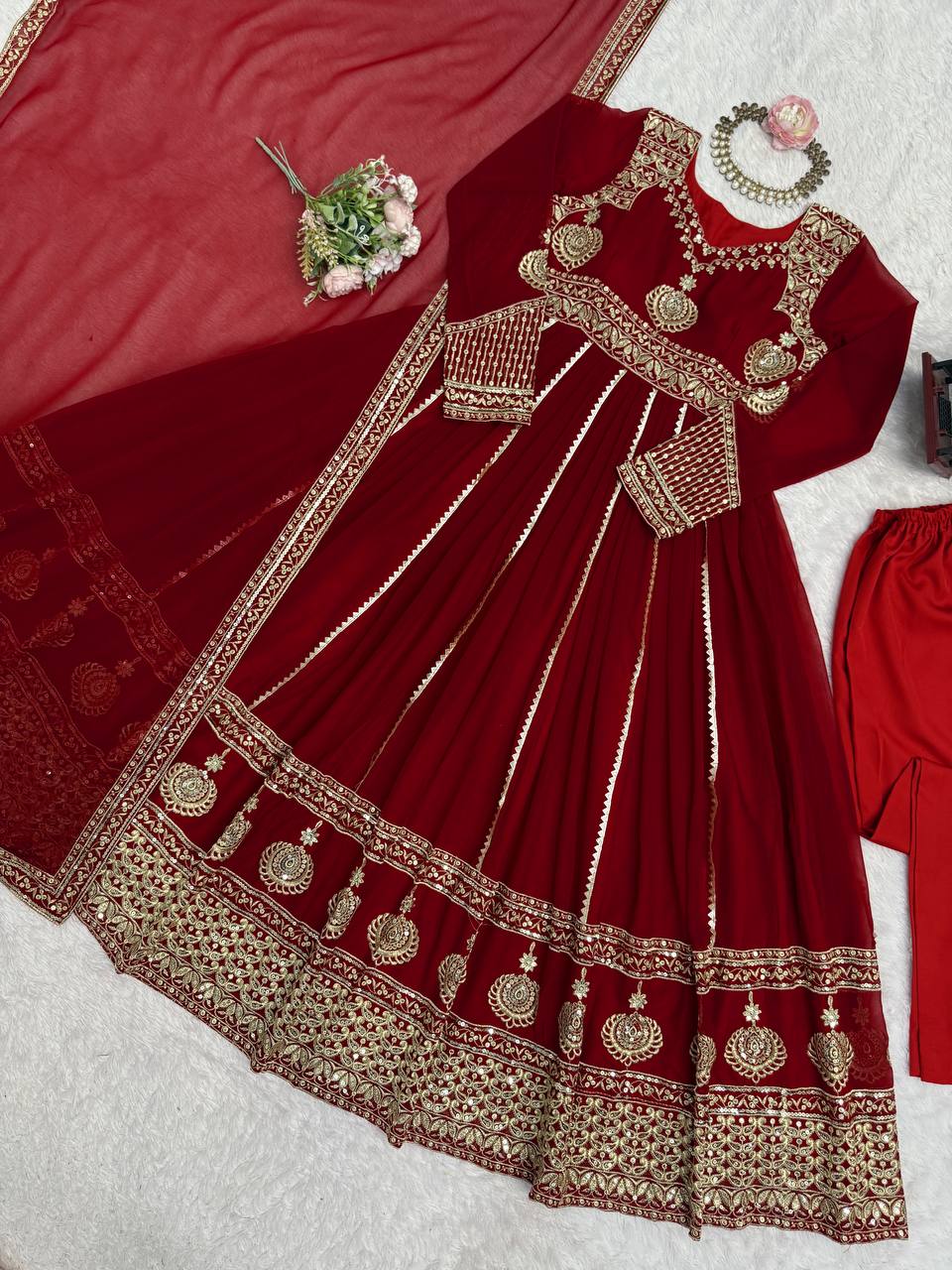 Party Wear Designer Thread with Sequence Work Anarkali Suit Set