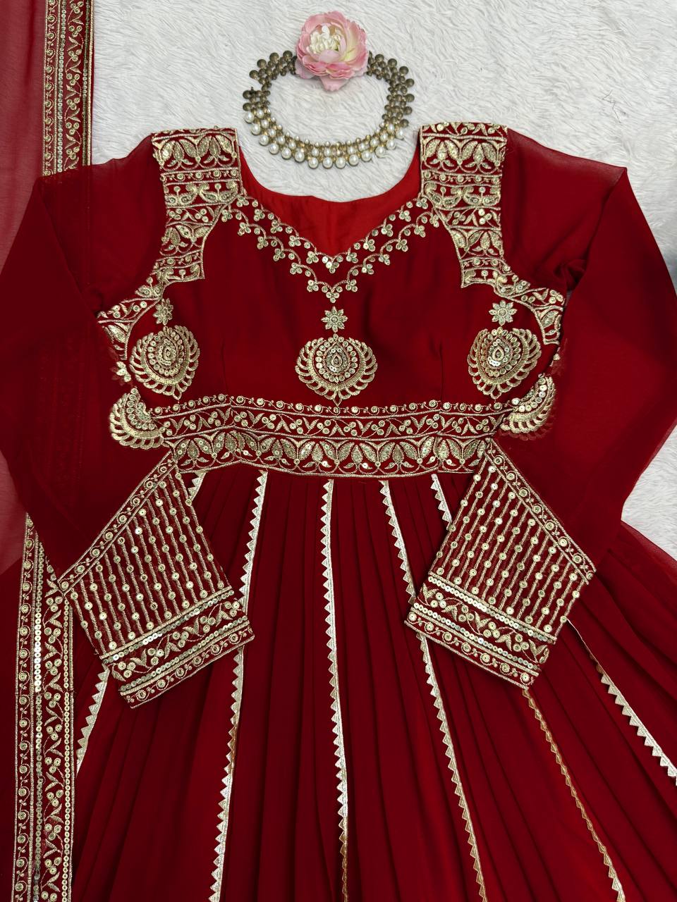 Party Wear Designer Thread with Sequence Work Anarkali Suit Set