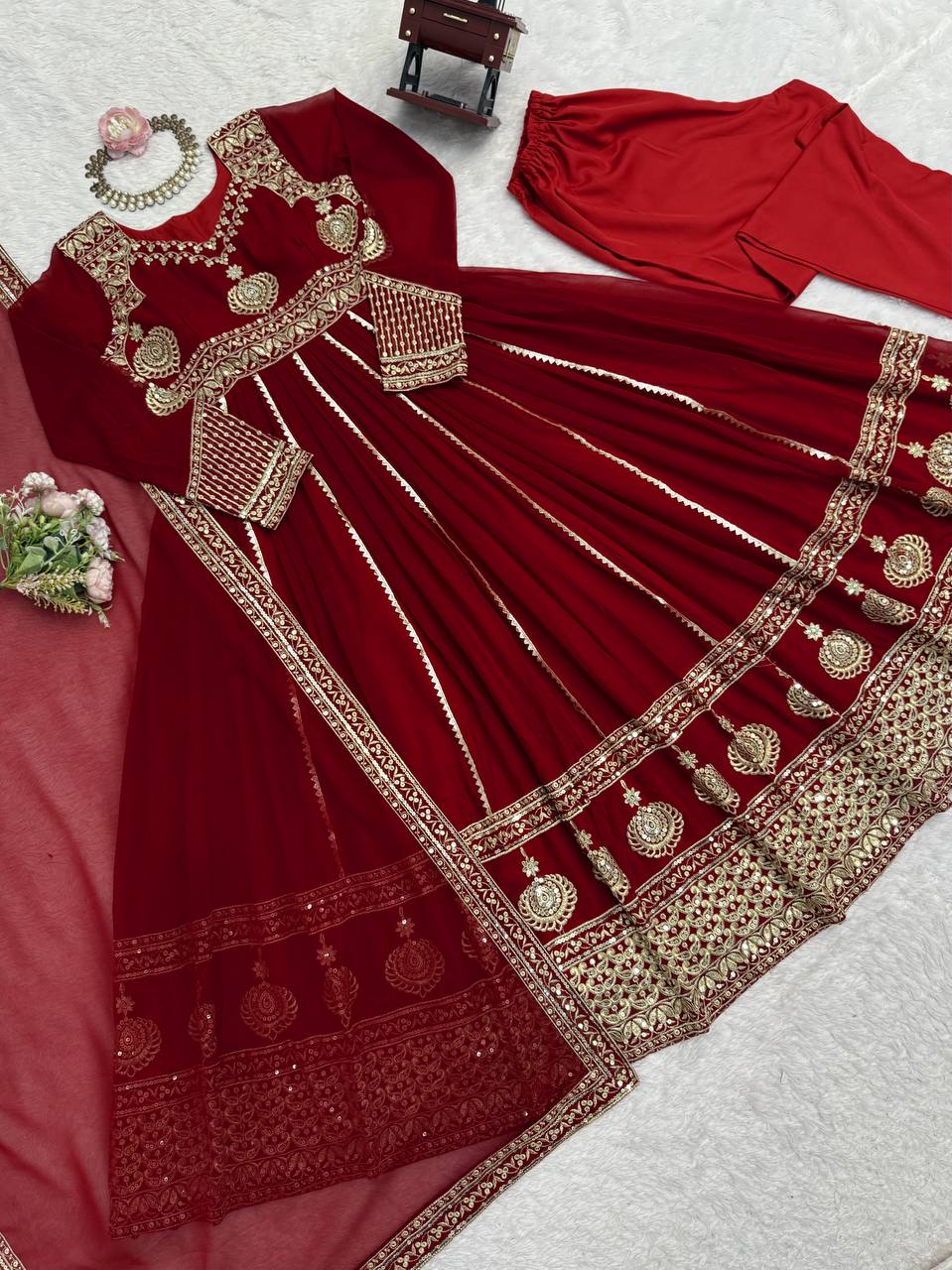 Party Wear Designer Thread with Sequence Work Anarkali Suit Set