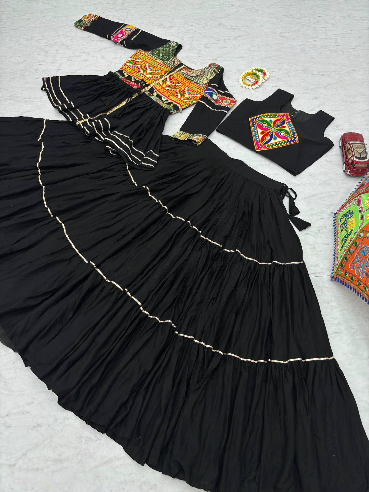 Navratri Special Pure Cotton Heavy 9 Meter Flair Lehenga Choli