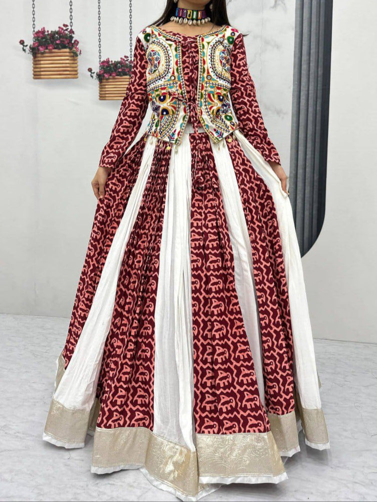 Navratri Special Pure Gamathi work Cotton Lehenga Choli