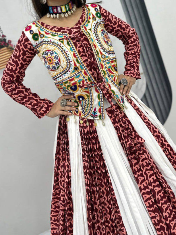 Navratri Special Pure Gamathi work Cotton Lehenga Choli