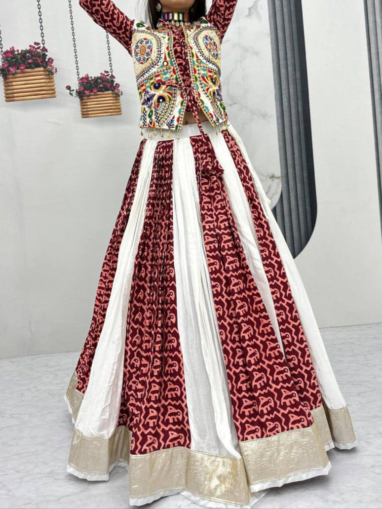 Navratri Special Pure Gamathi work Cotton Lehenga Choli