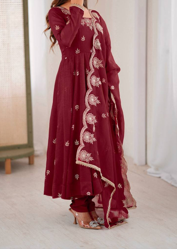 Wedding Special Embroidery Sequence Work Top Bottom & Dupatta