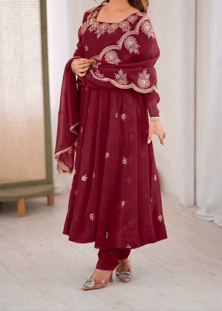 Wedding Special Embroidery Sequence Work Top Bottom & Dupatta