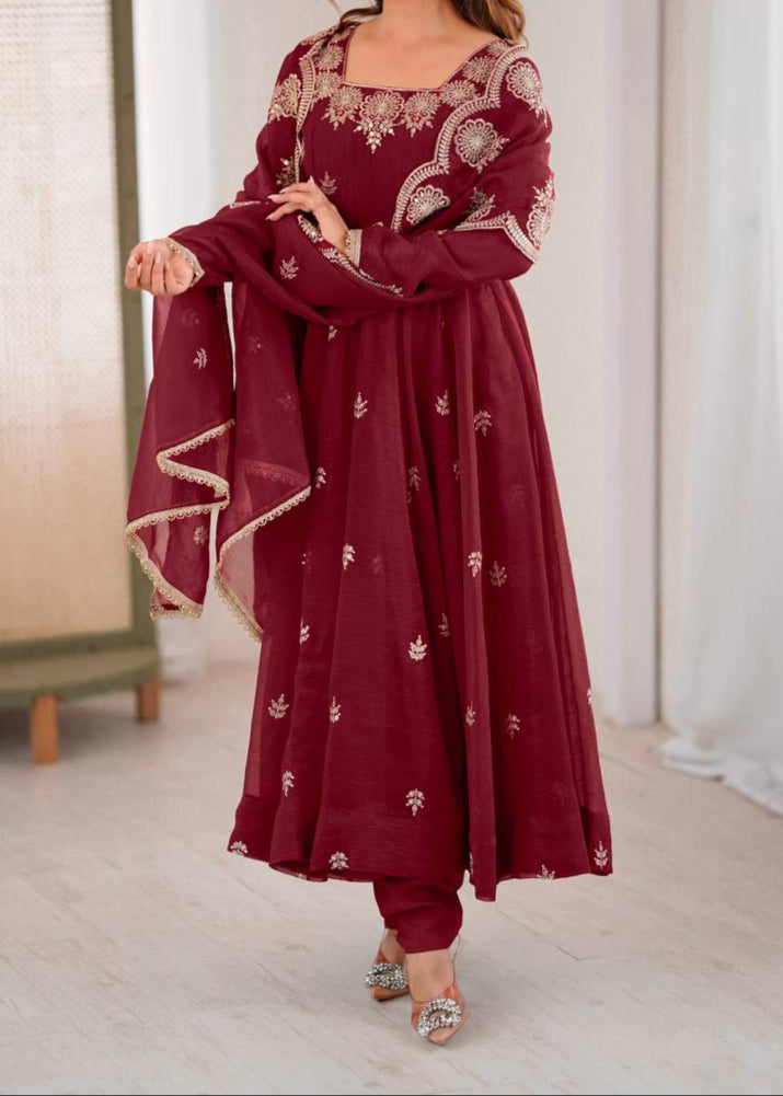 Wedding Special Embroidery Sequence Work Top Bottom & Dupatta