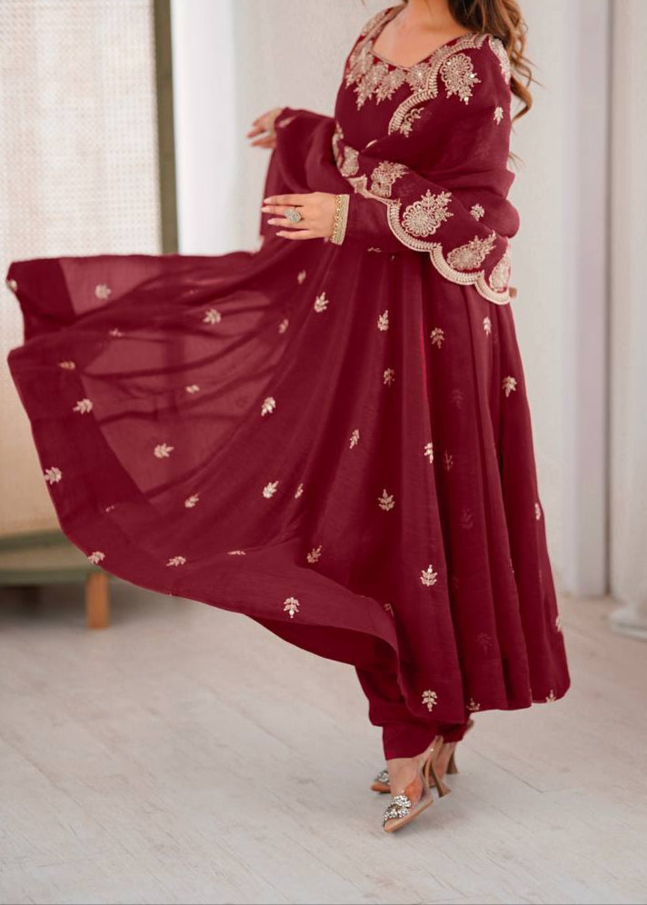 Wedding Special Embroidery Sequence Work Top Bottom & Dupatta