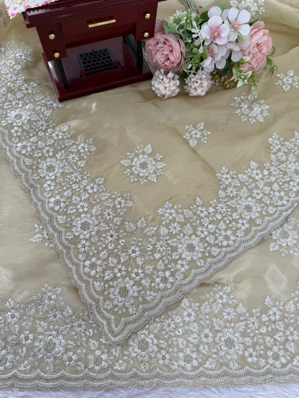 Wedding Special Coding With Thread Work Saree & Blouse