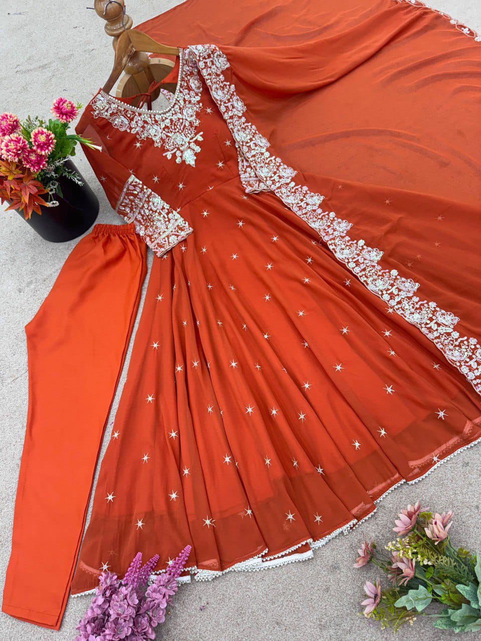 Heavy Embroidery & Sequence Work Anarkali Suit Set