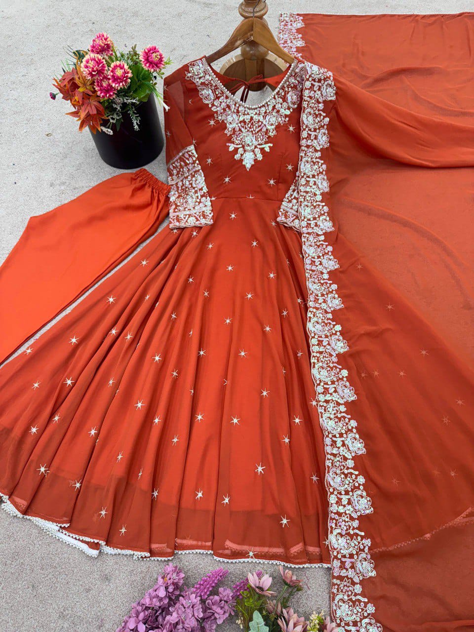 Heavy Embroidery & Sequence Work Anarkali Suit Set