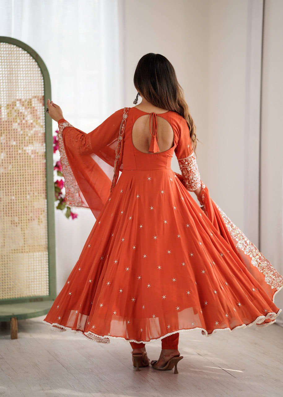 Heavy Embroidery & Sequence Work Anarkali Suit Set