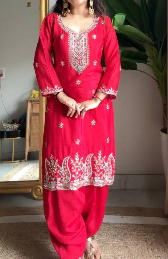 Designer Party Wear Beads And Sequence Work Suit Set