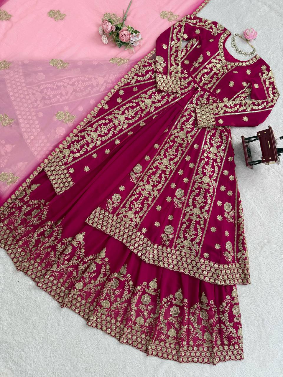 Designer Thread with Sequnce Work Lehenga Top & Dupatta