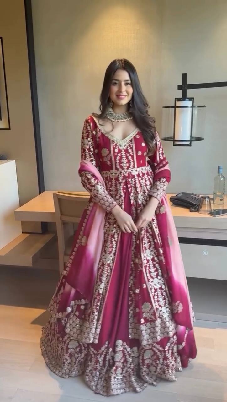 Designer Thread with Sequnce Work Lehenga Top & Dupatta