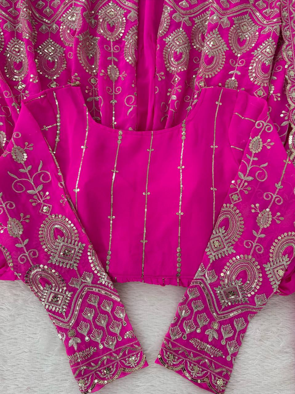 Thread with Sequence Work Lehenga Top & Dupatta
