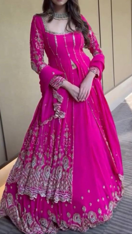 Thread with Sequence Work Lehenga Top & Dupatta