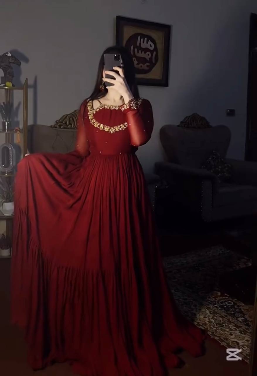 Designer Party Wear Look Fancy Gown, Dupatta & Bottom Set
