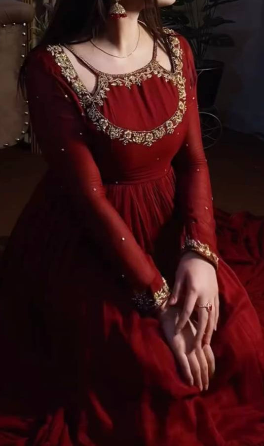 Designer Party Wear Look Fancy Gown, Dupatta & Bottom Set