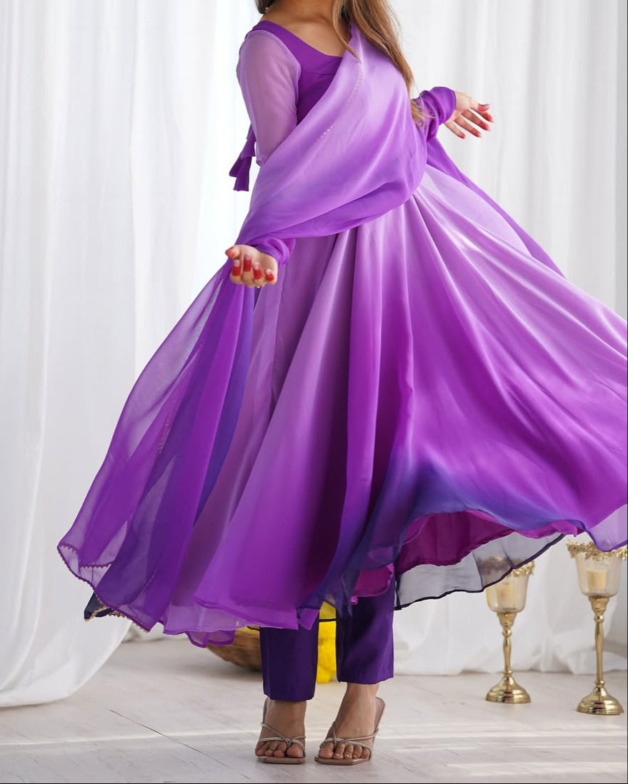 Most Trendy Padding Fabric Fully Flair Anarkali Set