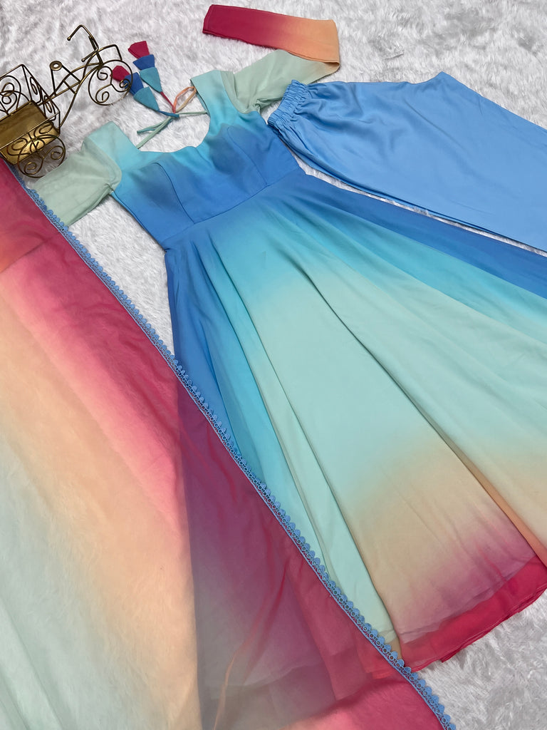 Most Trendy Padding Fabric Fully Flair Anarkali Set