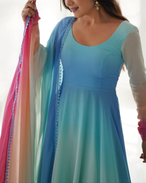 Most Trendy Padding Fabric Fully Flair Anarkali Set