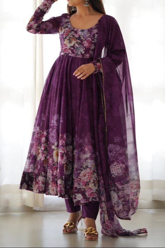 Pure Soft Georgette Anarkali Suit Set