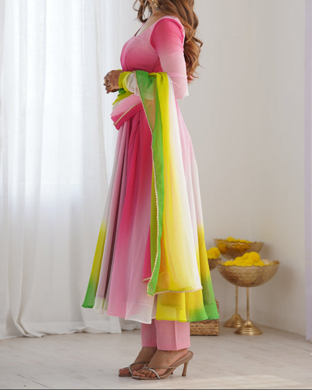 Most Trendy Padding Fabric Fully Flair Anarkali Set