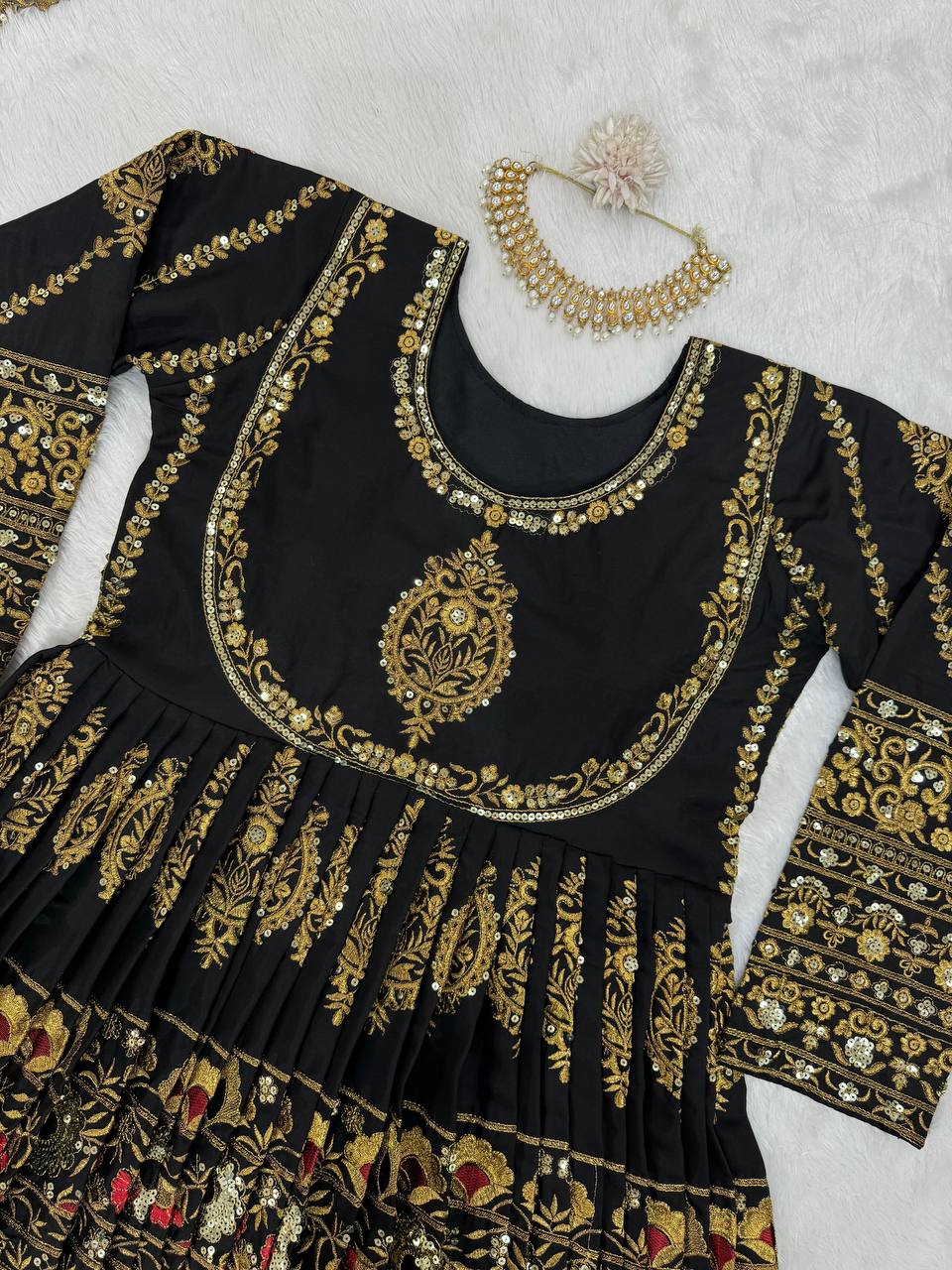 Thread With Sequence Work Top Palazzo & Dupatta