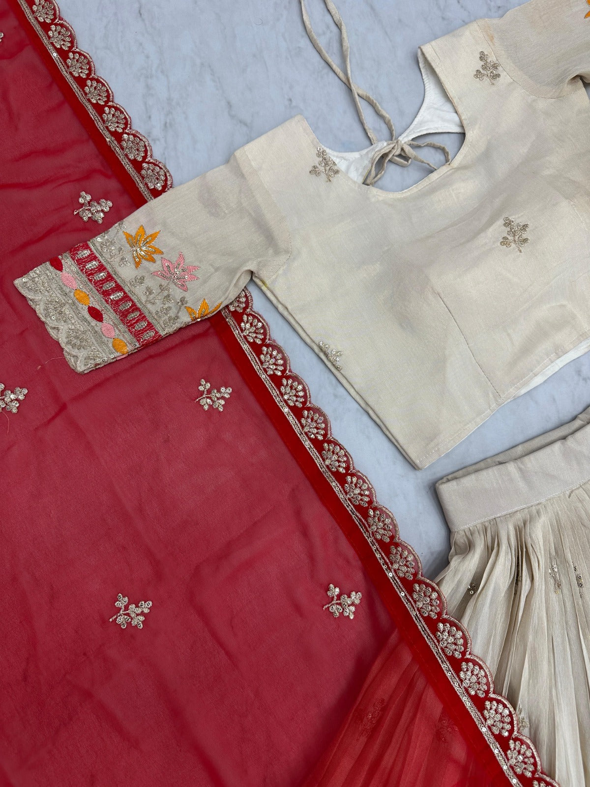 Banarasi Tissue Sequence work Fully Stitched Lehenga Choli