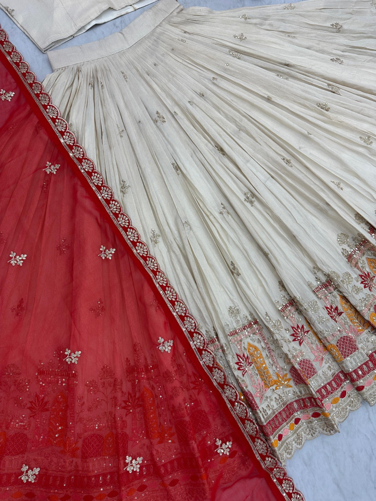 Banarasi Tissue Sequence work Fully Stitched Lehenga Choli