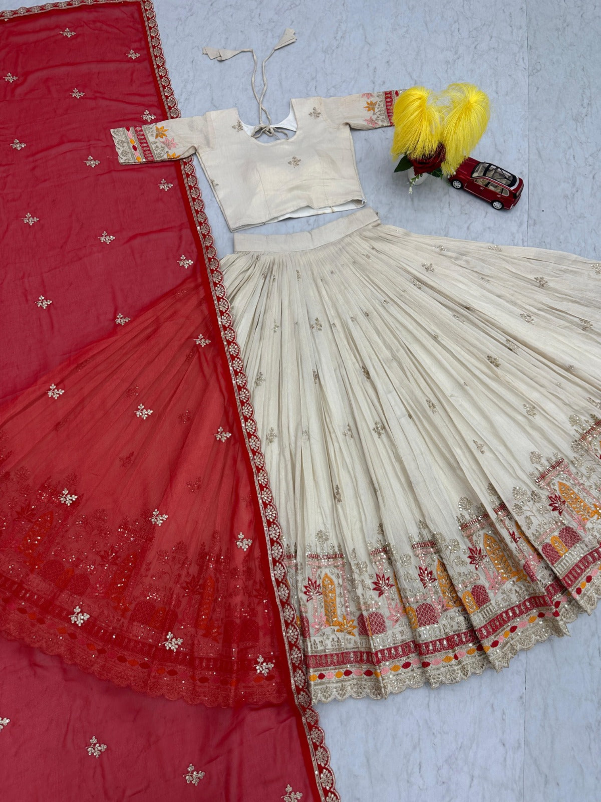 Banarasi Tissue Sequence work Fully Stitched Lehenga Choli