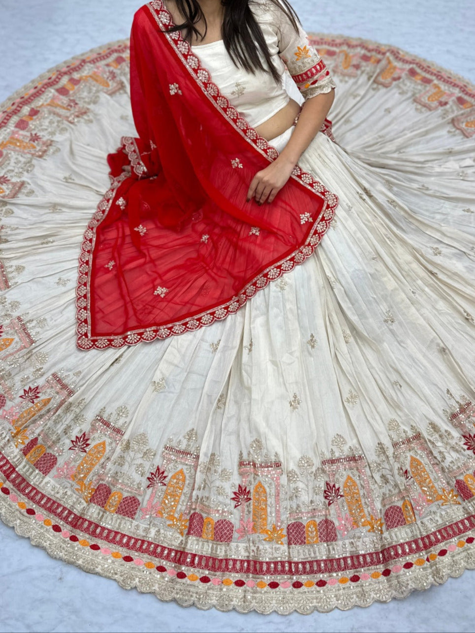 Banarasi Tissue Sequence work Fully Stitched Lehenga Choli