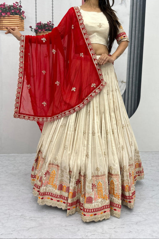 Banarasi Tissue Sequence work Fully Stitched Lehenga Choli