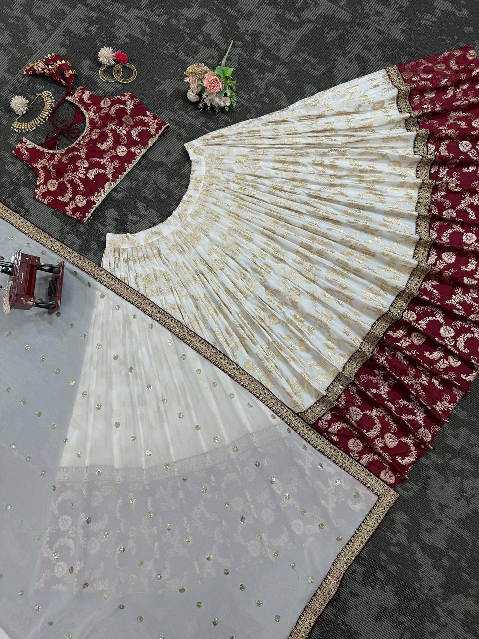 Wedding Special Jaquared Coding Lehenga Choli